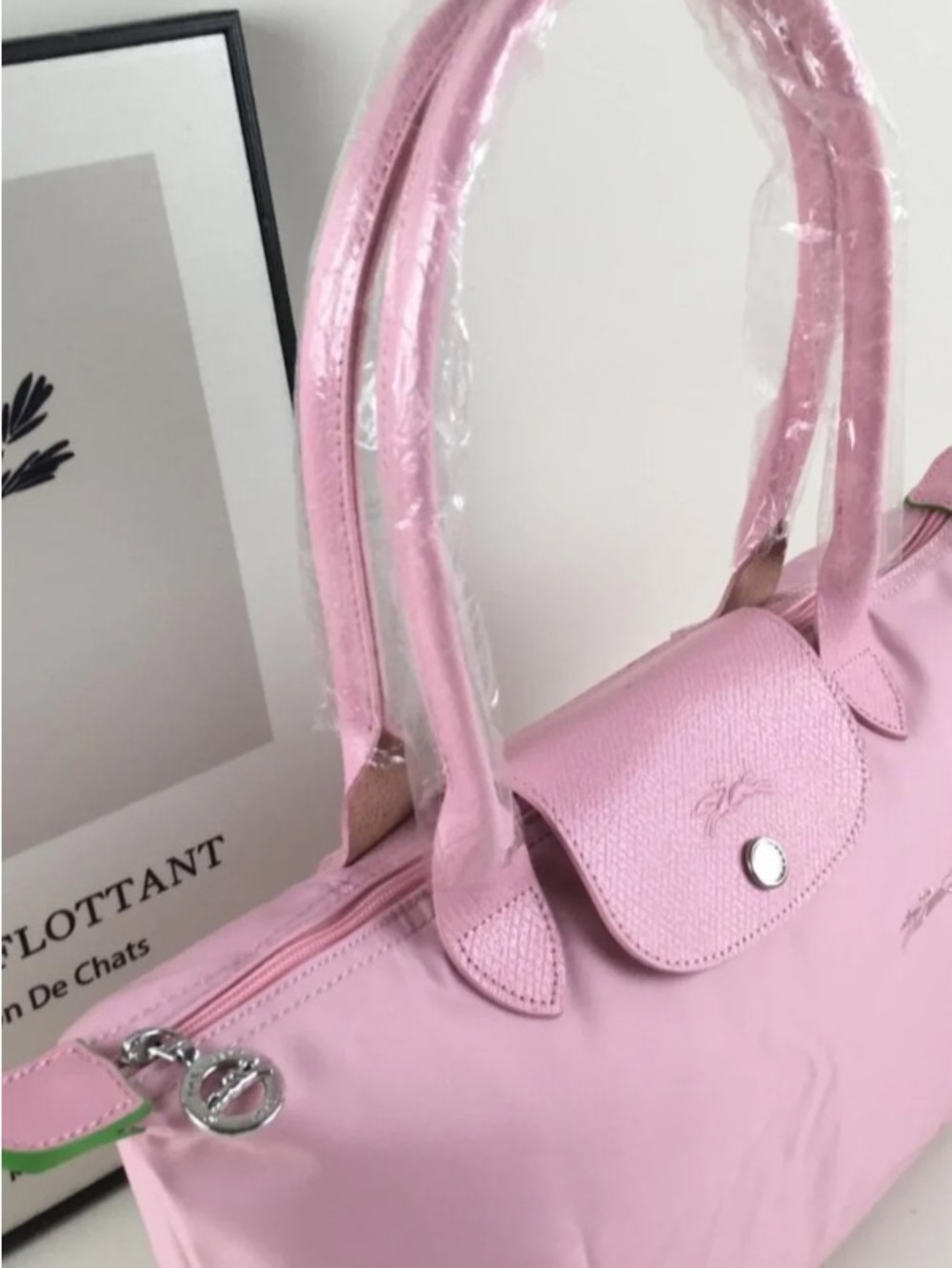 Longchamp pink handbag nylon L - Picture 3 of 8